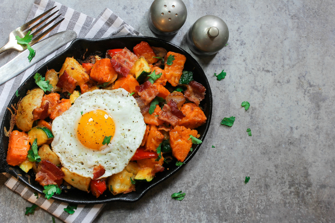 Savoury Breakfast Hash made with Eggoz Farm Fresh Eggs