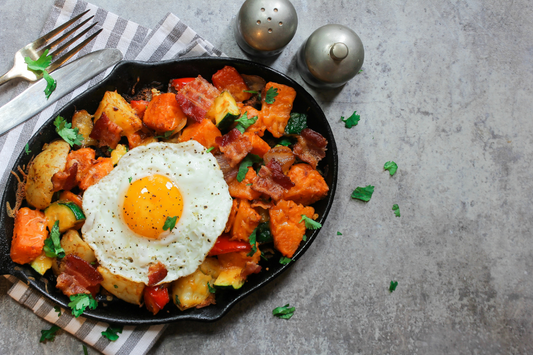 Savoury Breakfast Hash made with Eggoz Farm Fresh Eggs