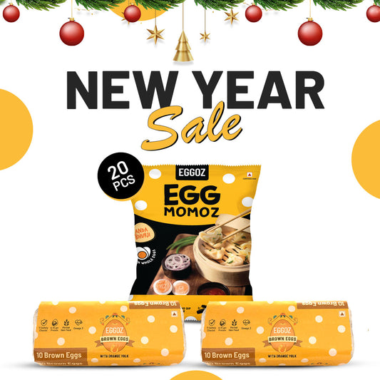 BROWN EGGS & MOMOS (20 pcs)