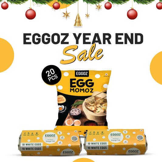 WHITE EGGS & MOMOS (20 pcs)